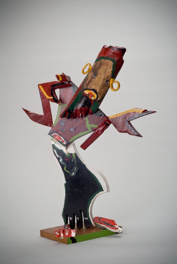Dancing Figure with Yellow Earrings, 1985 Wood, paint, leather, varnish Regenia A. Perry Folk Art Collection, Smithsonian Anacostia Community Museum D: 16 x 10 x 21.5